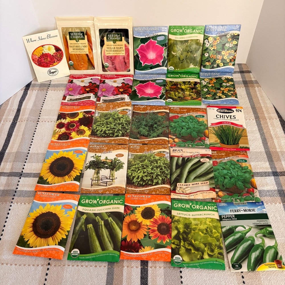 Expired Flower Vegetable Seed Packets Qty 26 Junk Journal Science Project Crafts